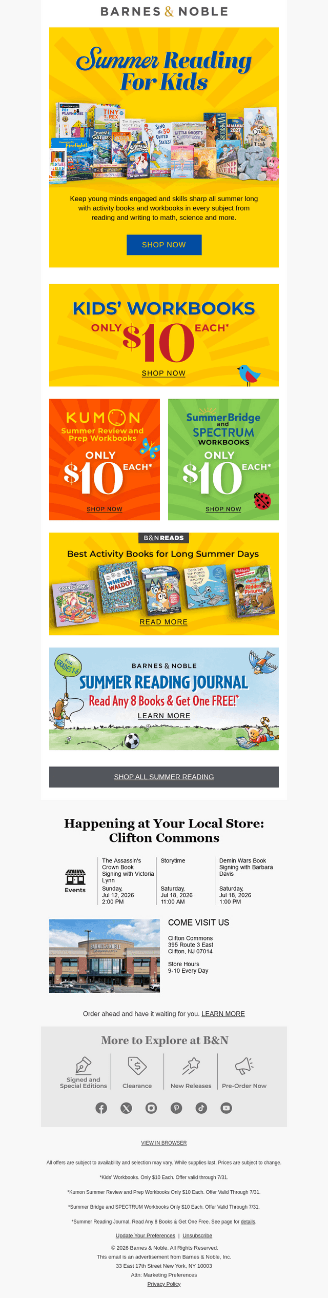 Barnes & Noble email from Sun, Jul 12, 2026