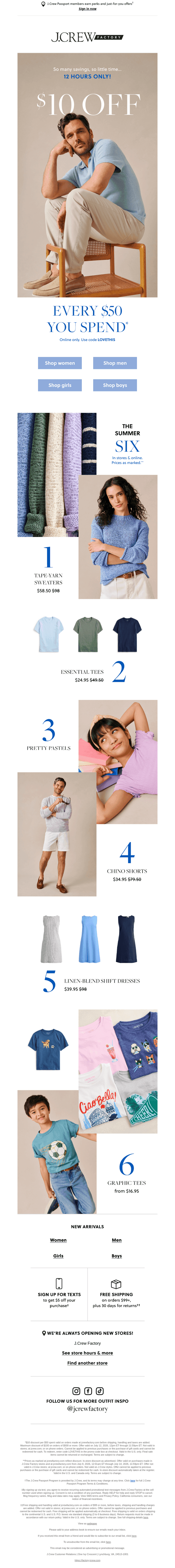 12 HOURS ONLY! $10 off every $50 you spend with code LOVETHIS.