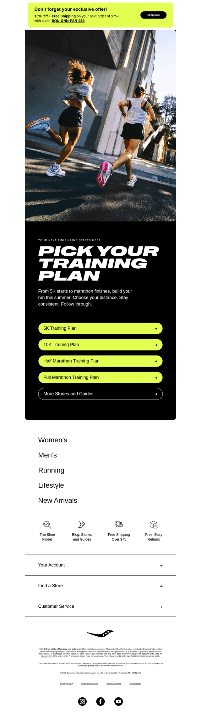 Saucony email from Sun, Jul 12, 2026