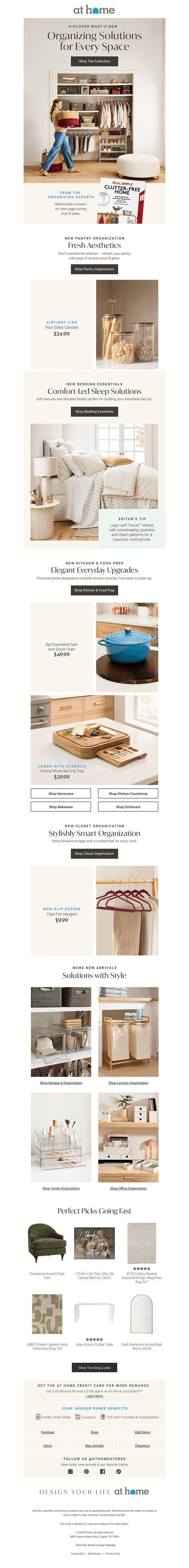 New arrivals: Bedding & org solutions for every room