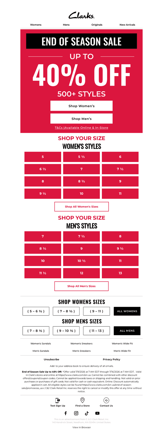 Save BIG before Your Size Sells Out