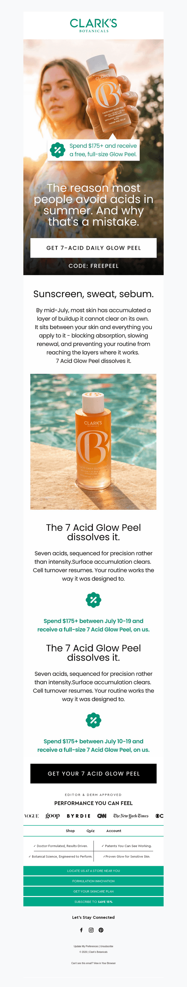 A full-size Glow Peel, on us