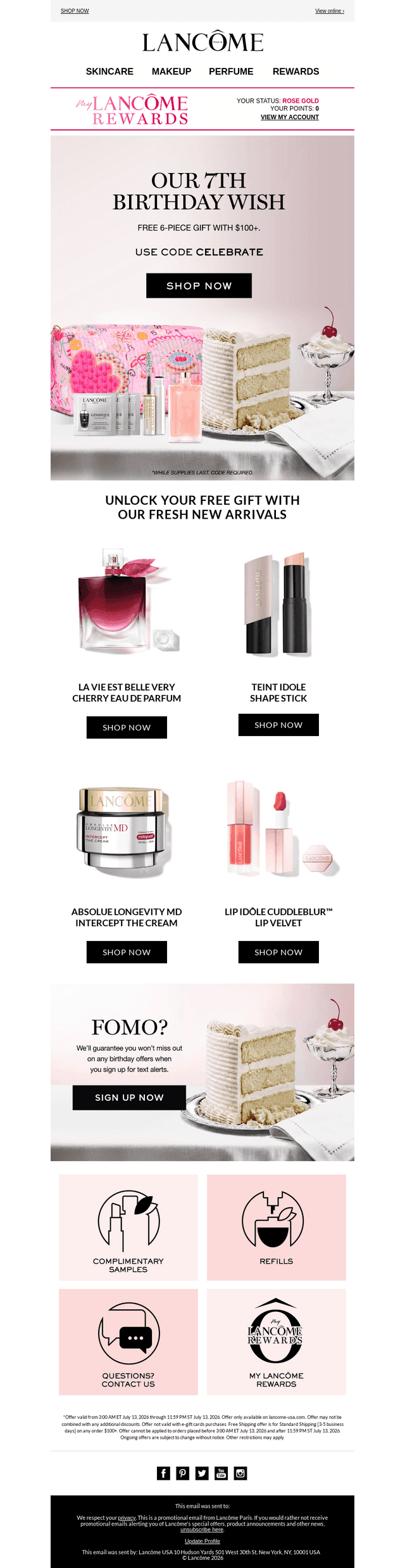 Lancome email from Mon, Jul 13, 2026