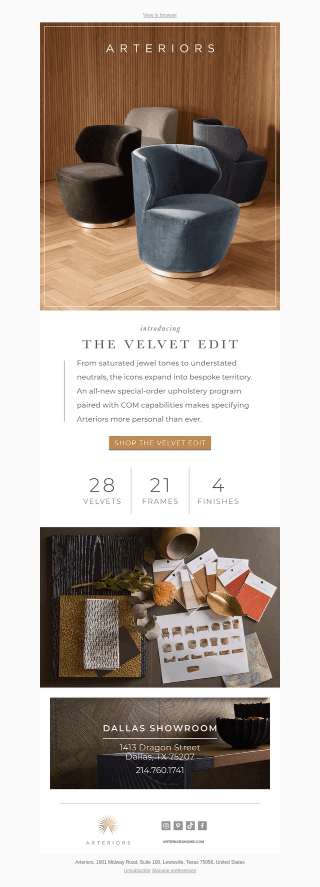 Arteriors Home email from Mon, Jul 13, 2026