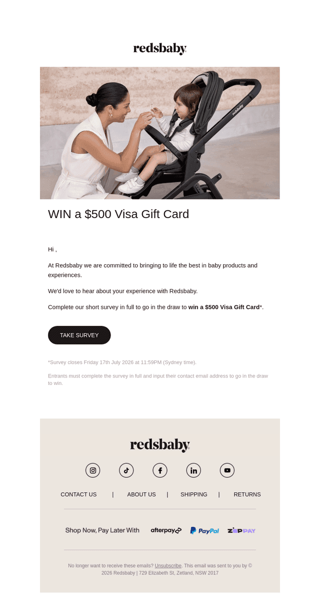 Redsbaby email from Tue, Jul 14, 2026
