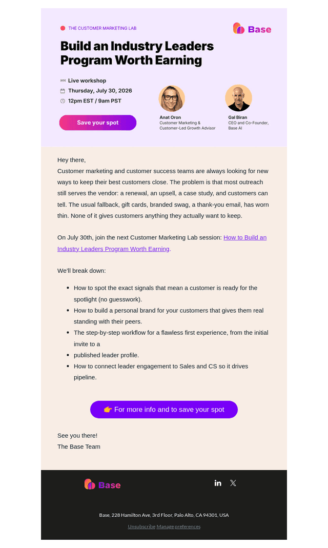 Base email from Tue, Jul 14, 2026