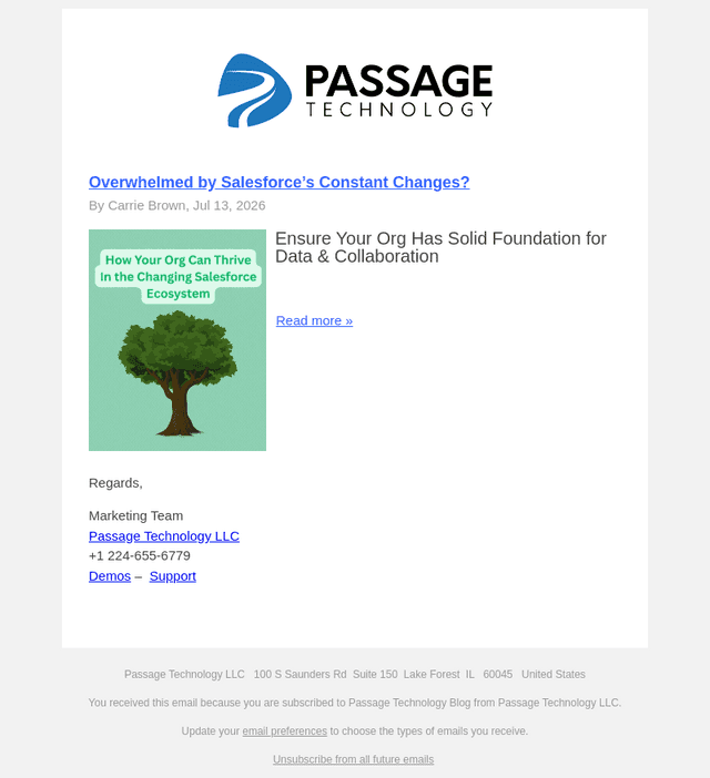 Passage Technology email from Tue, Jul 14, 2026