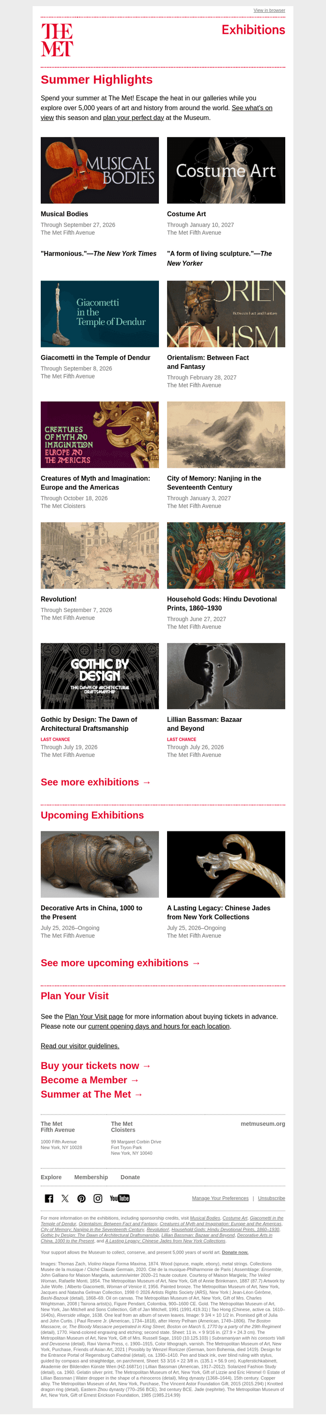 The Metropolitan Museum of Art email from Tue, Jul 14, 2026