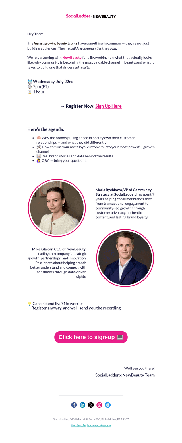 SocialLadder email from Tue, Jul 14, 2026