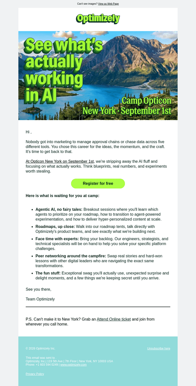 See what's actually working in AI at Camp Opticon