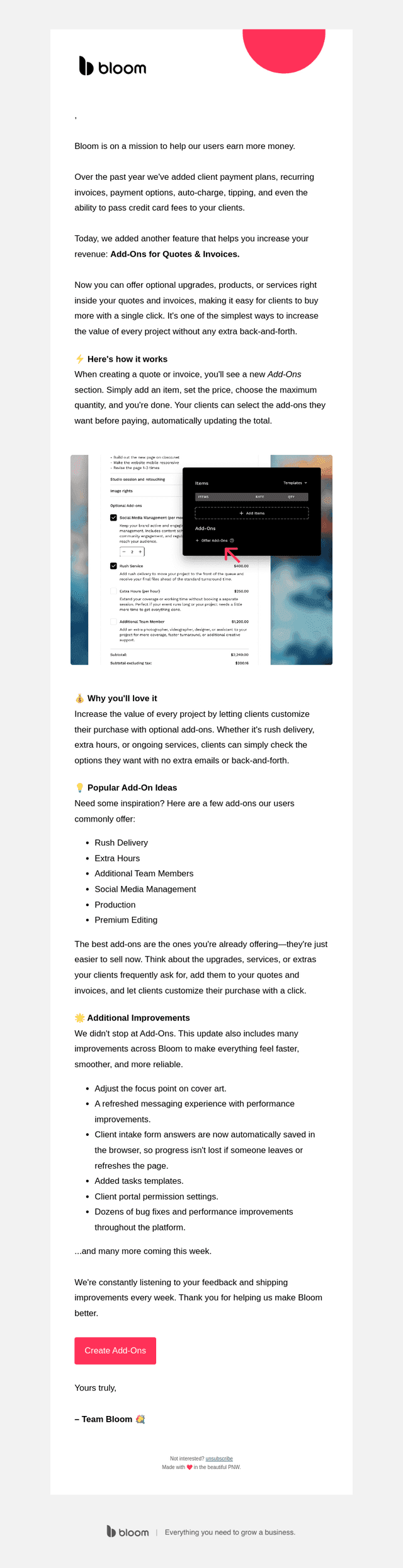 Bloom email from Wed, Jul 15, 2026