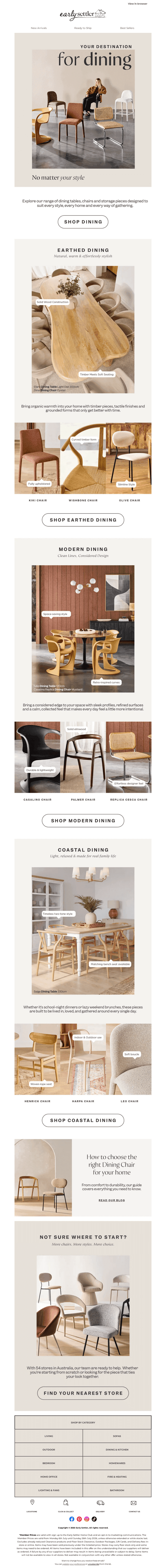 New dining pieces have landed