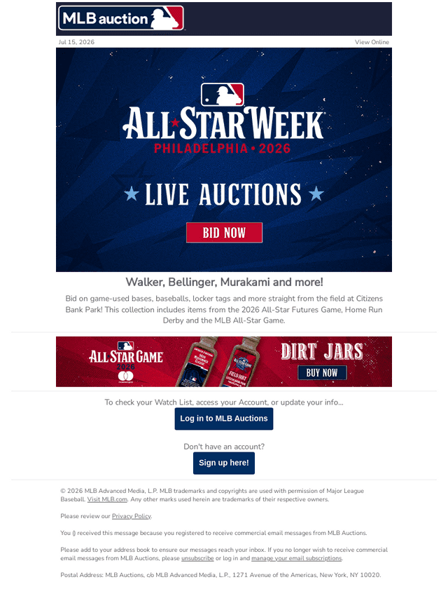 2026 All-Star Week live auctions are here!