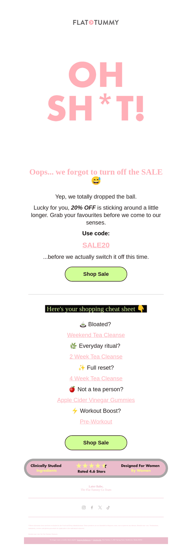 Flat Tummy Co email from Wed, Jul 15, 2026