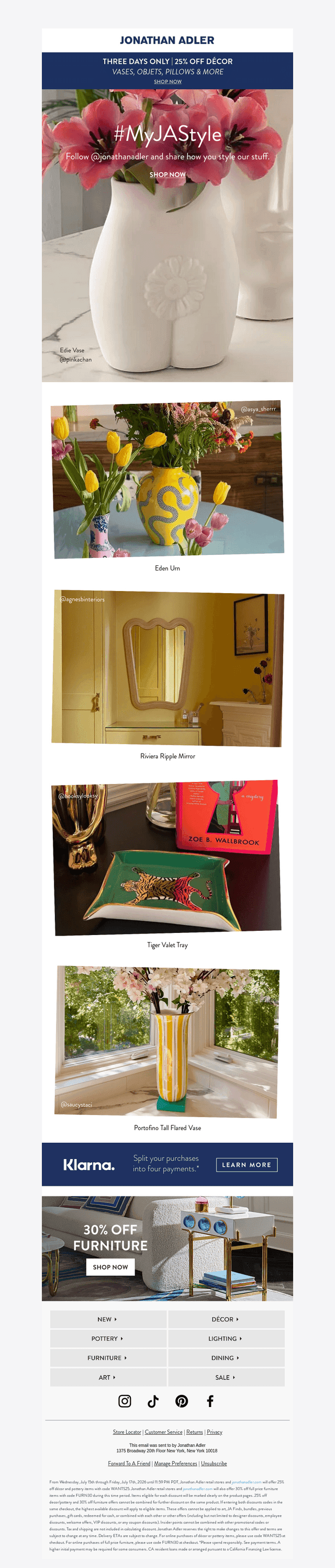 25% OFF DÉCOR EVERYONE ADORES
