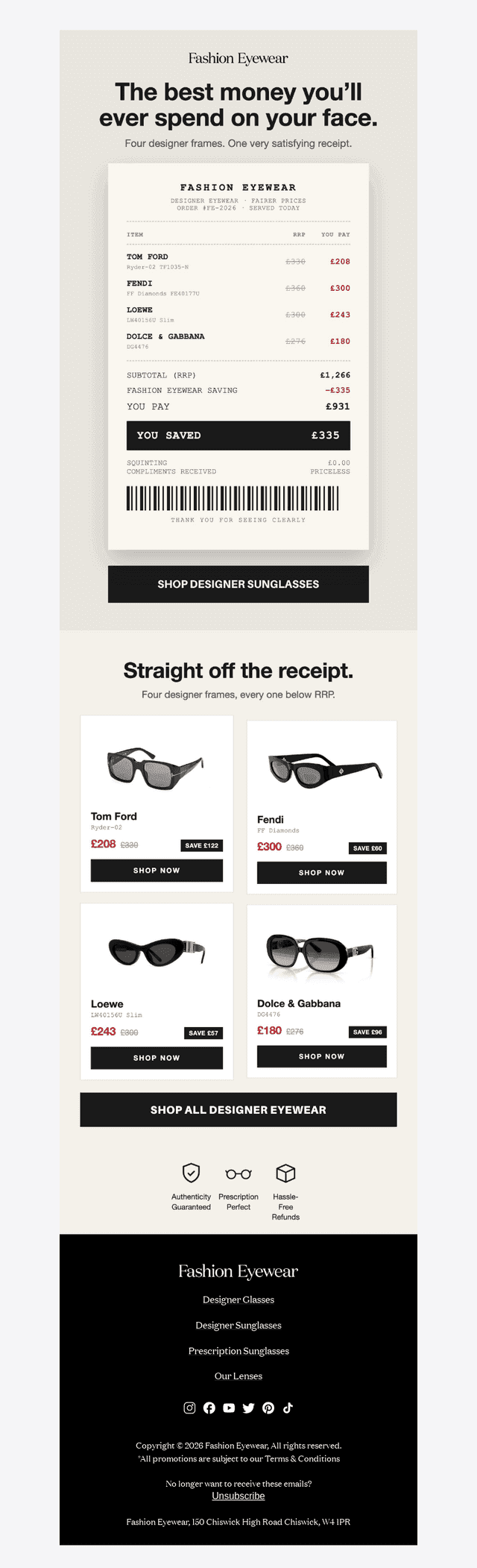 Fashion Eyewear email from Thu, Jul 16, 2026
