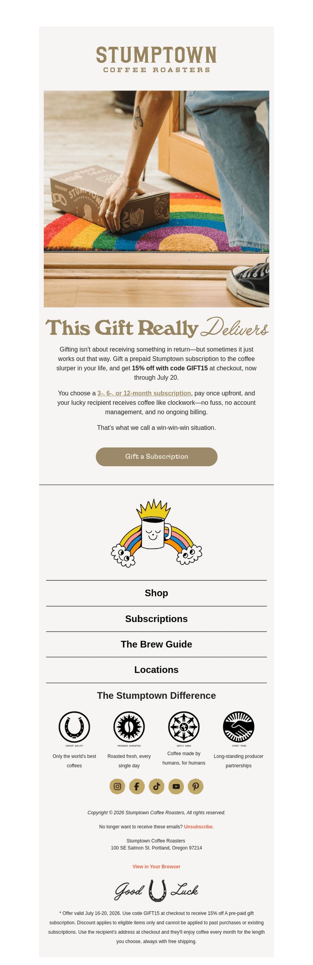 Keep them coffeed—get 15% off