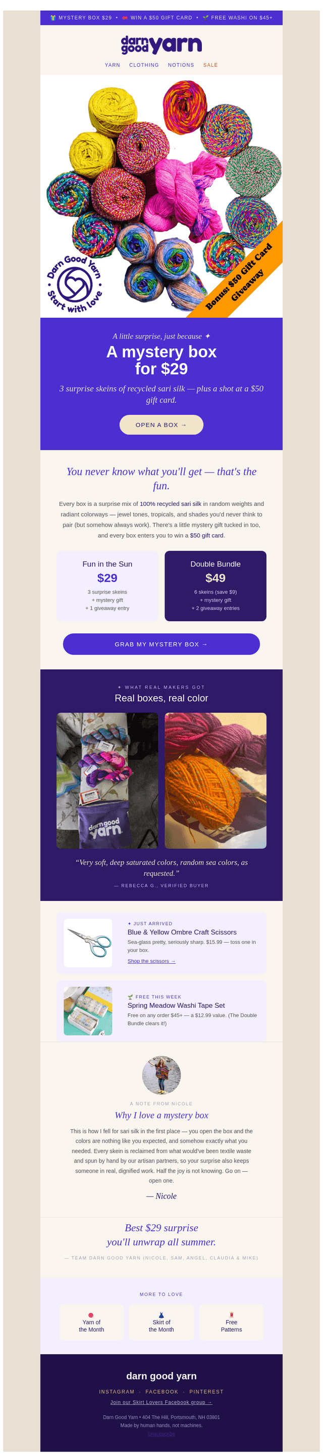 Darn Good Yarn email from Thu, Jul 16, 2026
