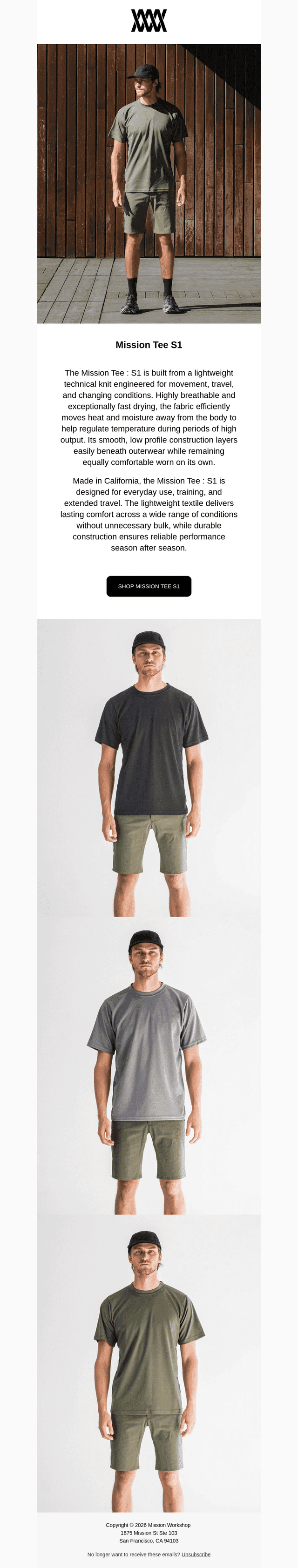 [NEW] Mission Tee : S1 // MISSION WORKSHOP