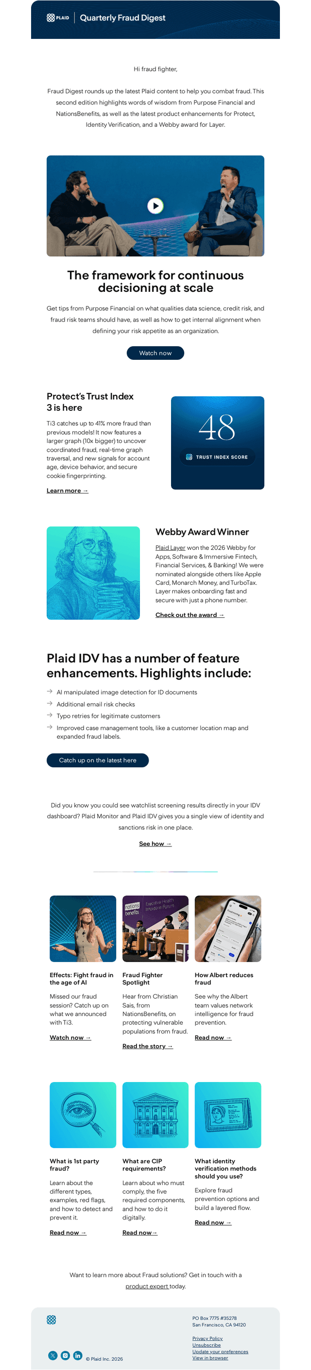 Plaid email from Thu, Jul 16, 2026