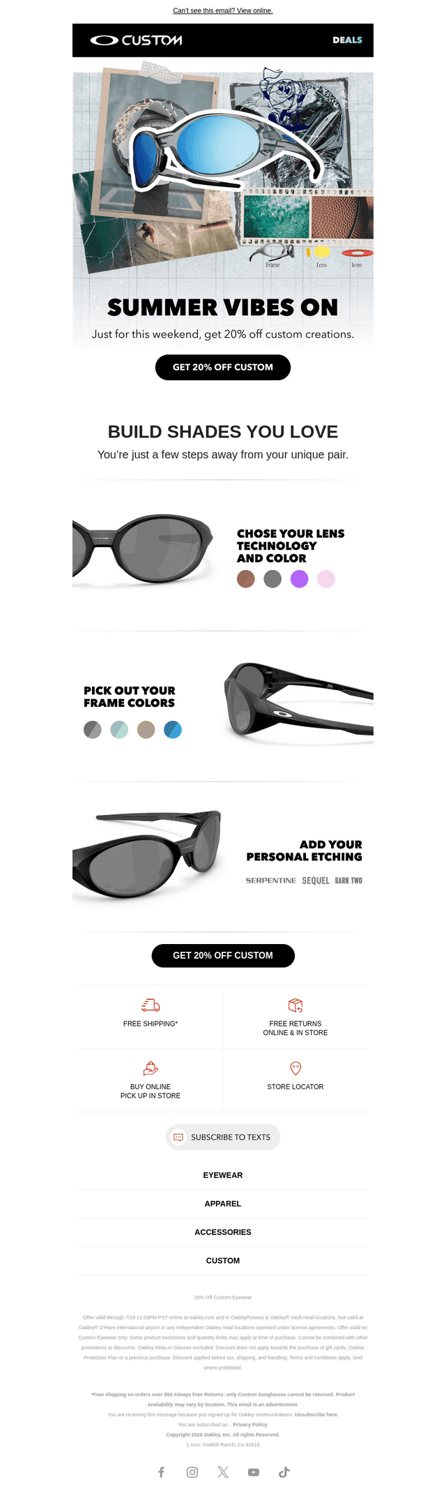 Get 20% Off Custom Sunglasses