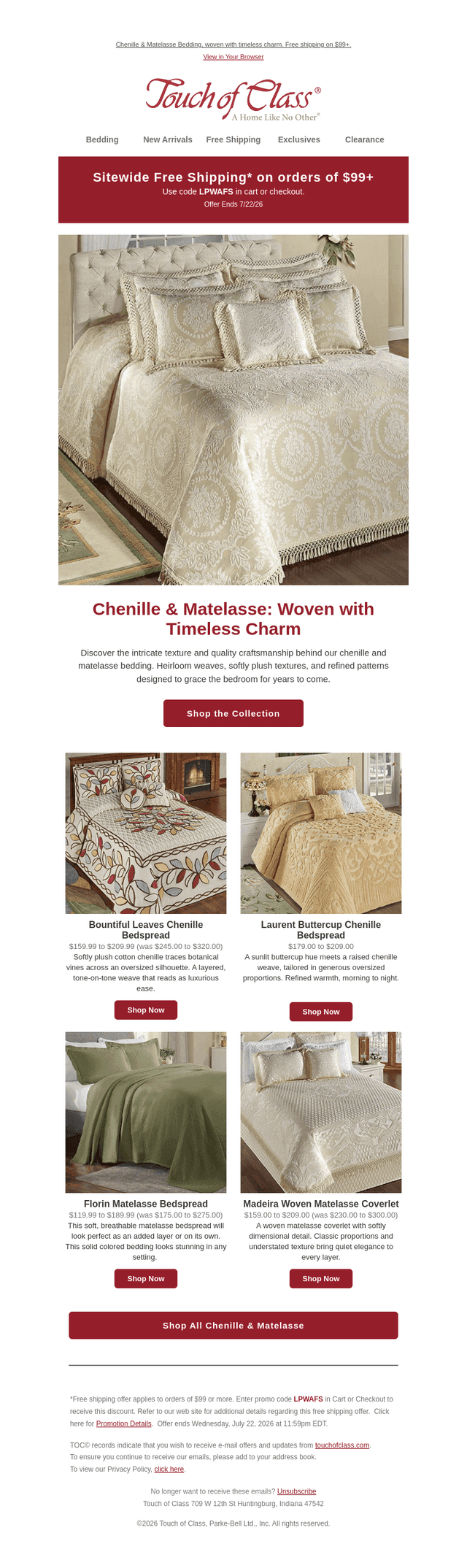 Touch of Class email from Thu, Jul 16, 2026