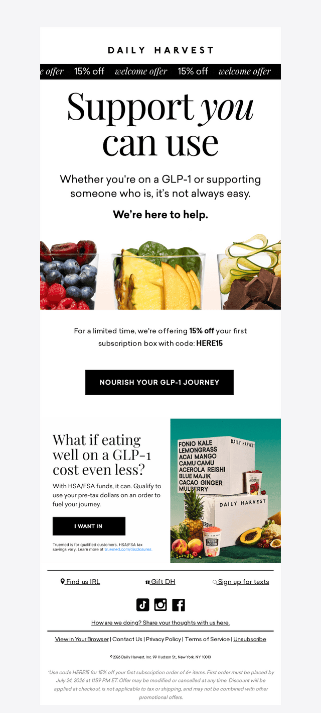 Daily Harvest email from Thu, Jul 16, 2026