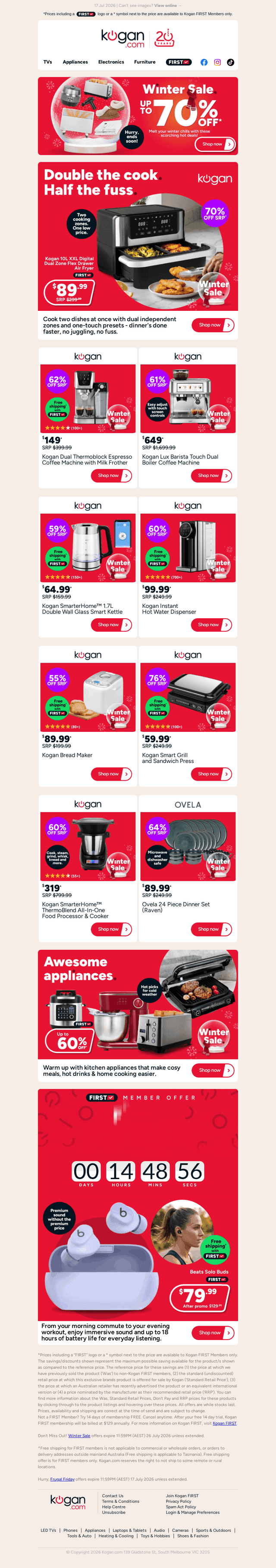 Kogan.com email from Thu, Jul 16, 2026