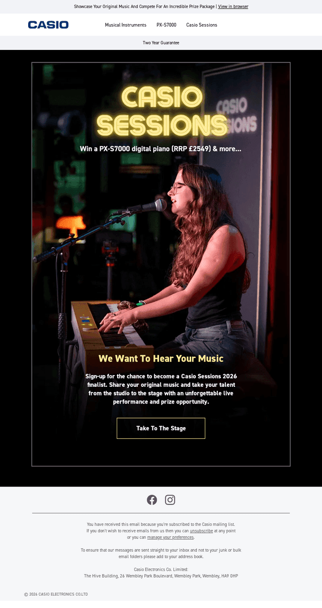 Casio Sessions 2026 | Win Gear, Studio Time & More
