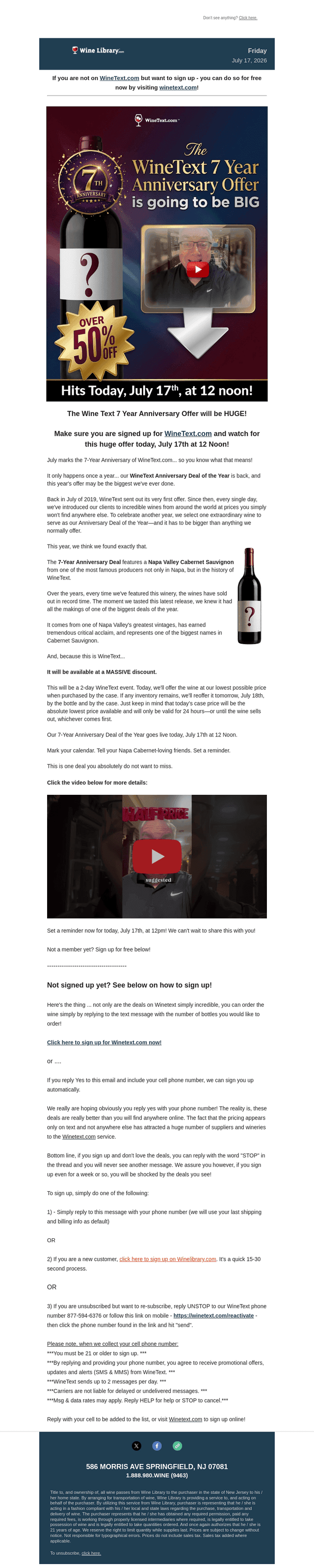 Wine Library email from Fri, Jul 17, 2026