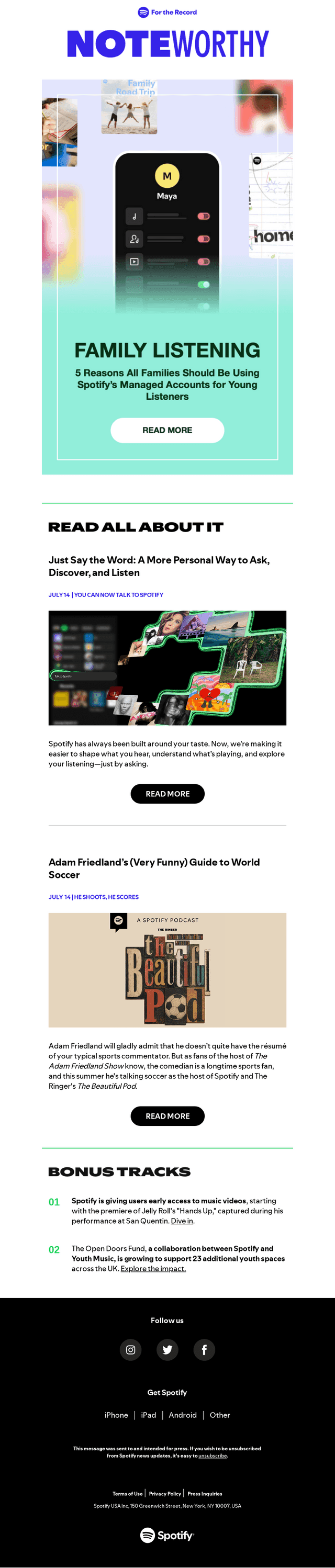 Spotify email from Fri, Jul 17, 2026
