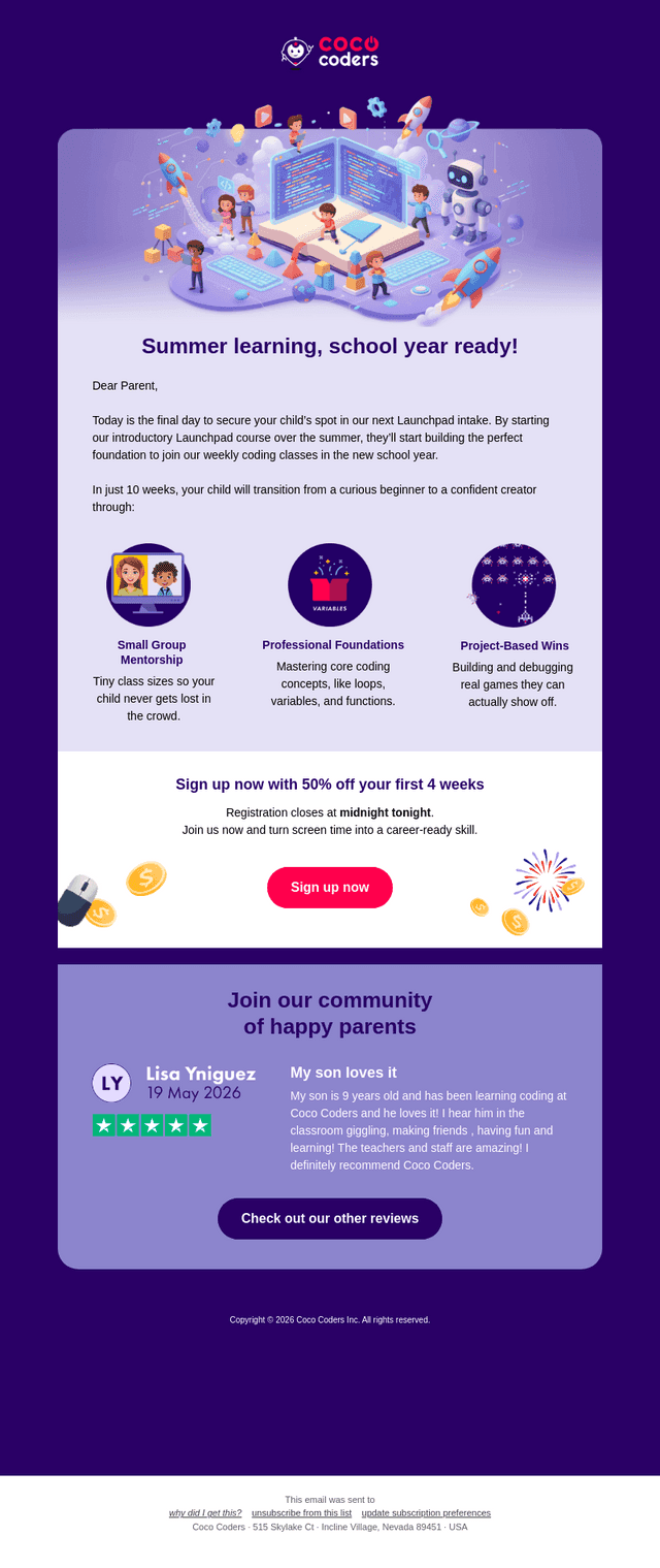 Coco Coders email from Fri, Jul 17, 2026