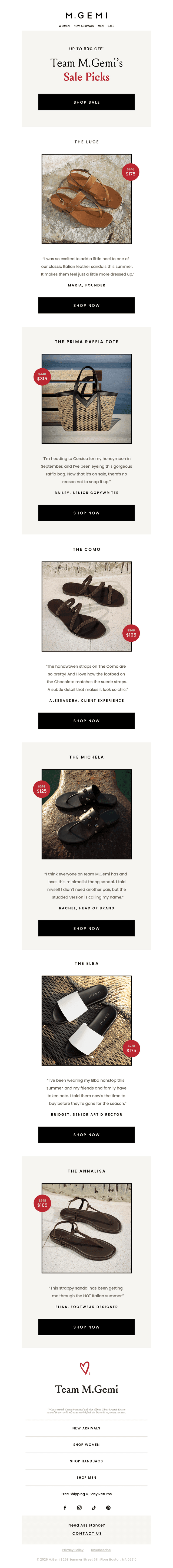 Team M.Gemi’s Sale Picks