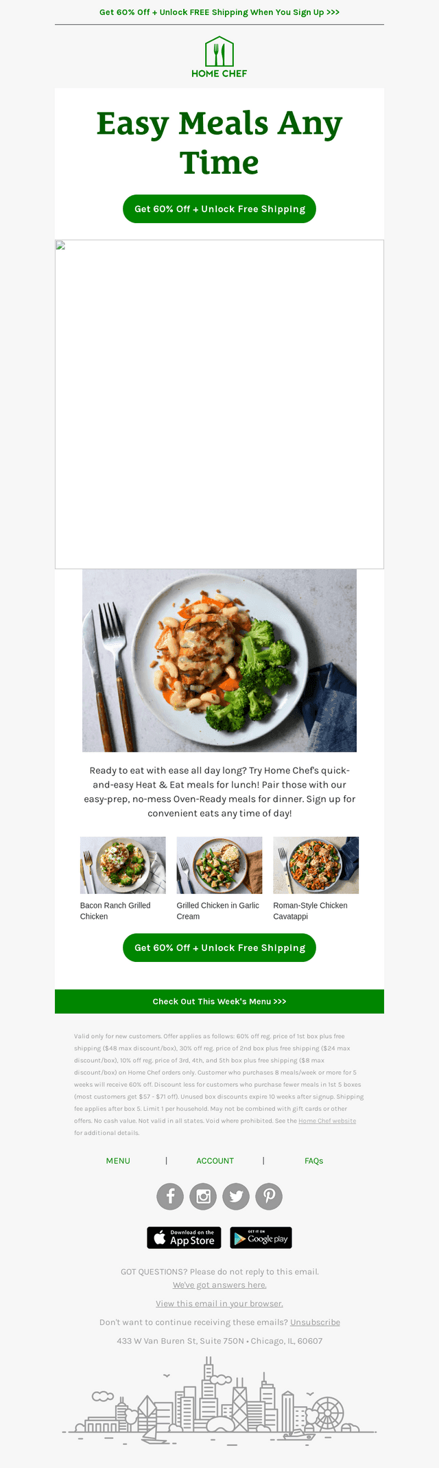 Home Chef email from Sat, Jul 18, 2026