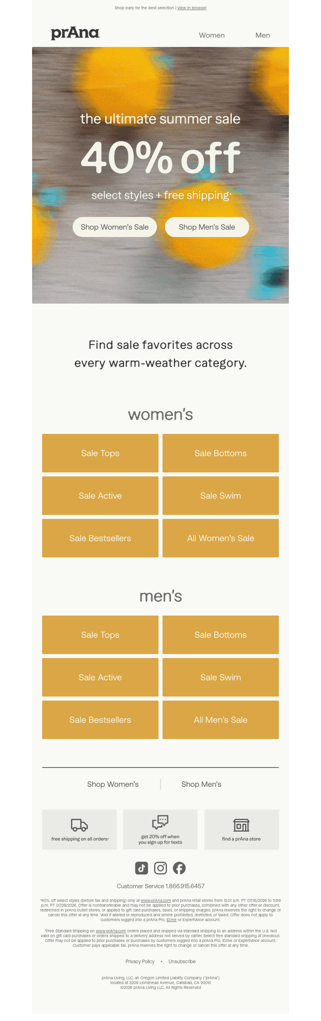 prAna email from Sun, Jul 19, 2026