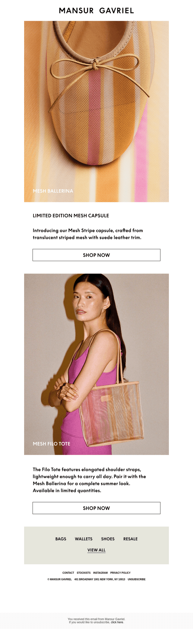 New: The Mesh Stripe Collection