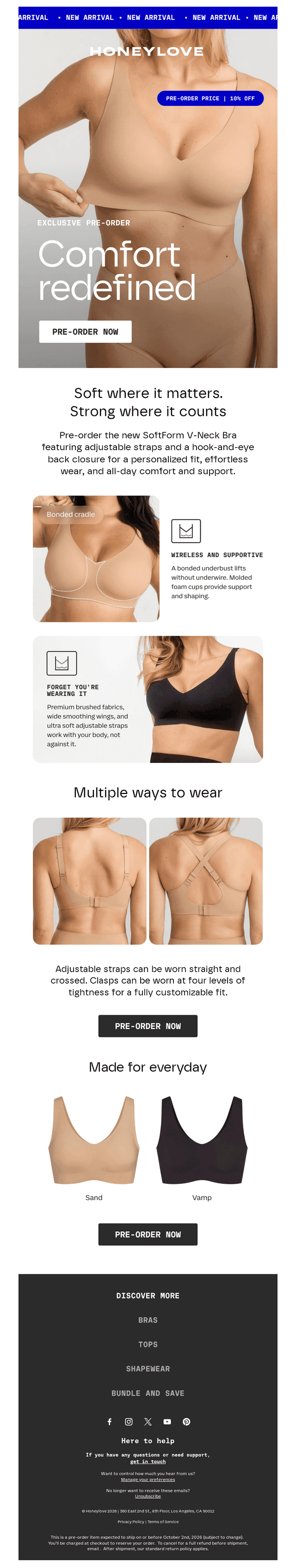 NEW SoftForm V-Neck Bra, now adjustable