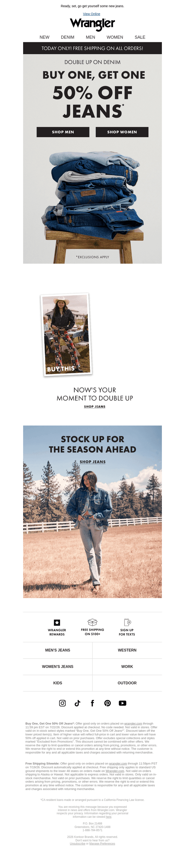 Wrangler email from Sun, Jul 19, 2026