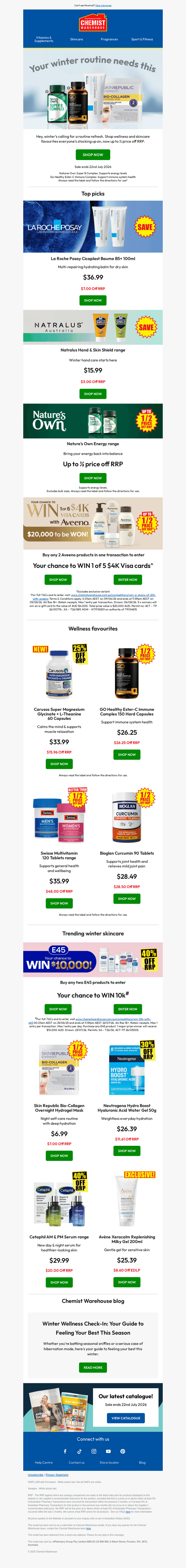 Chemist Warehouse email from Sun, Jul 19, 2026
