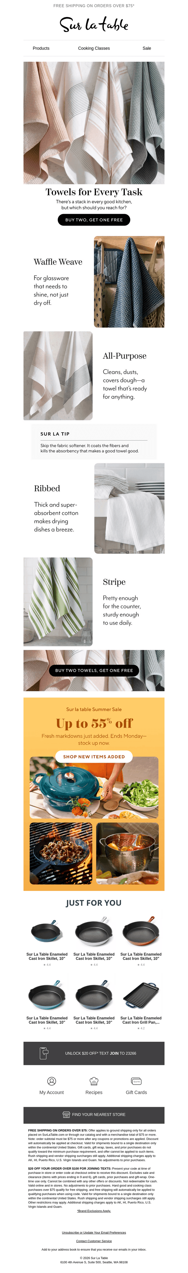Kitchen towels for every task: buy 2, get 1 free