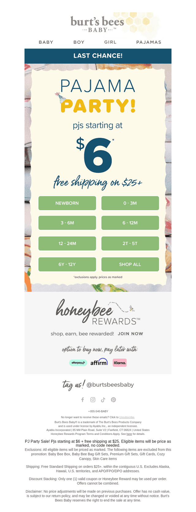 Burt's Bees Baby email from Mon, Jul 20, 2026