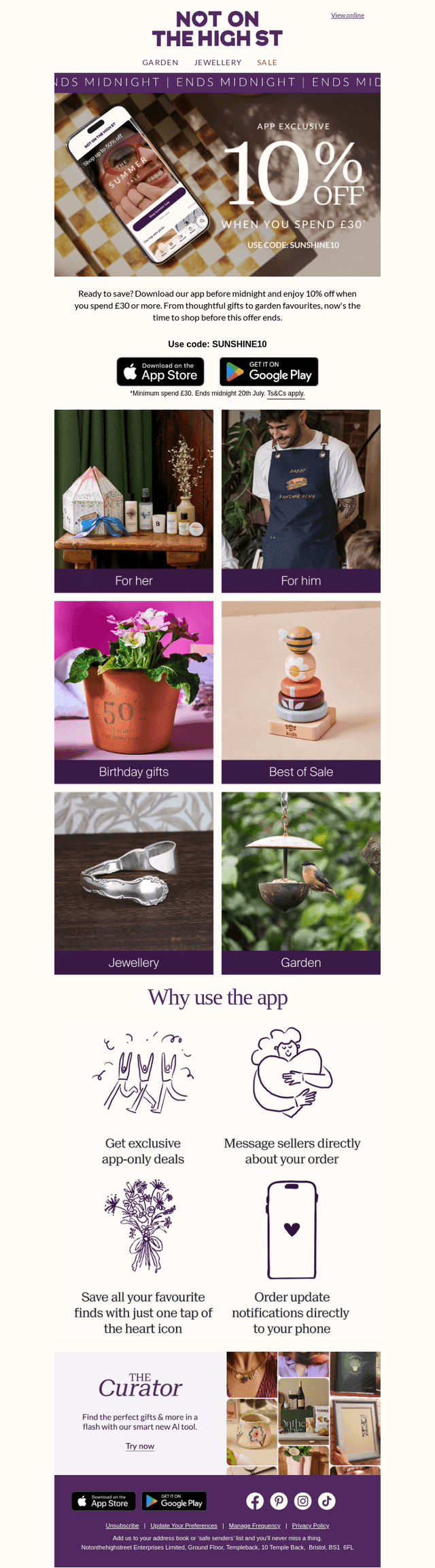 notonthehighstreet email from Mon, Jul 20, 2026