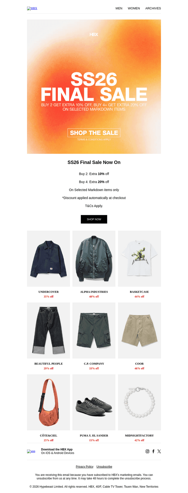SS26 Final Sale Now On