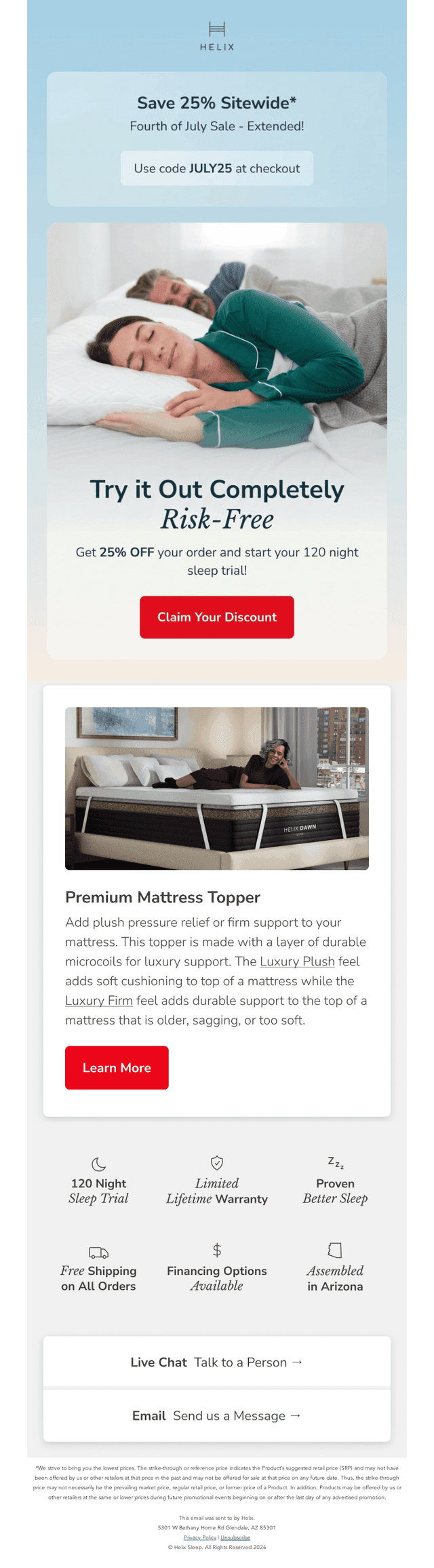 Sitewide savings, completely risk-free