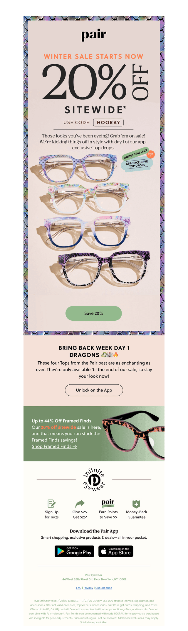 Pair Eyewear email from Mon, Jul 20, 2026