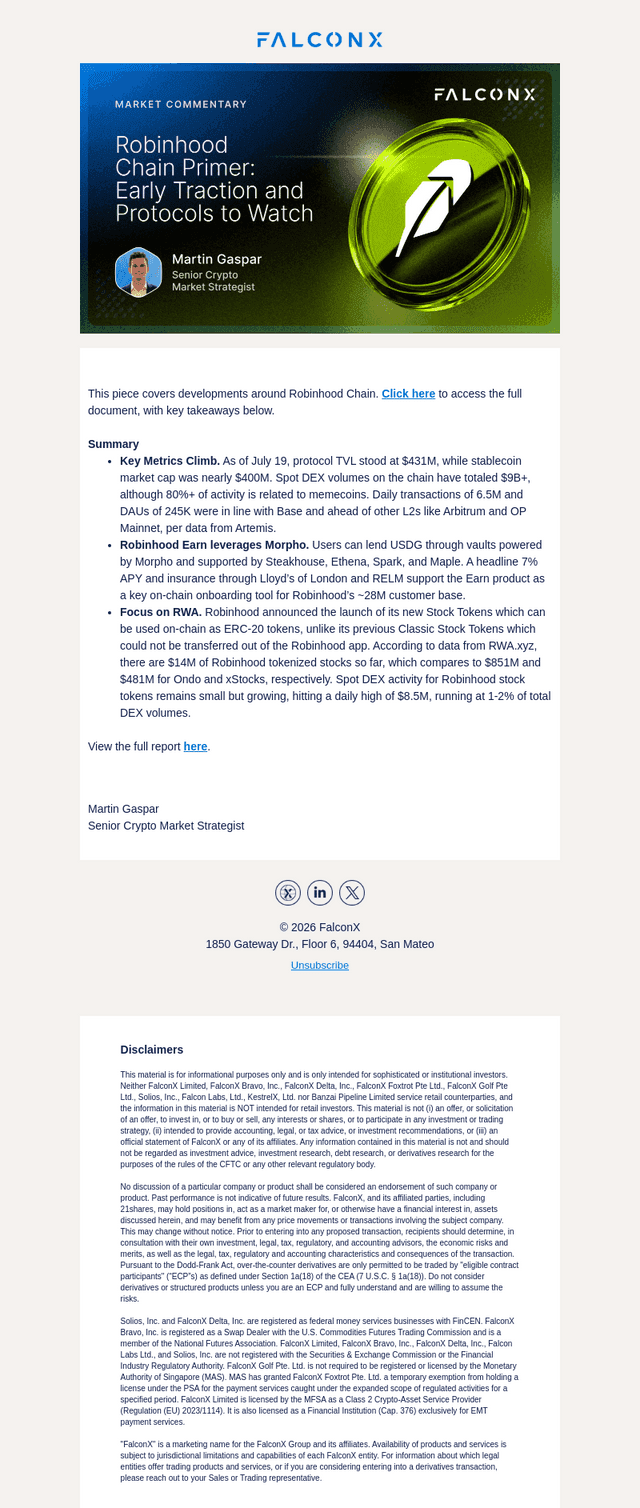 FalconX email from Mon, Jul 20, 2026