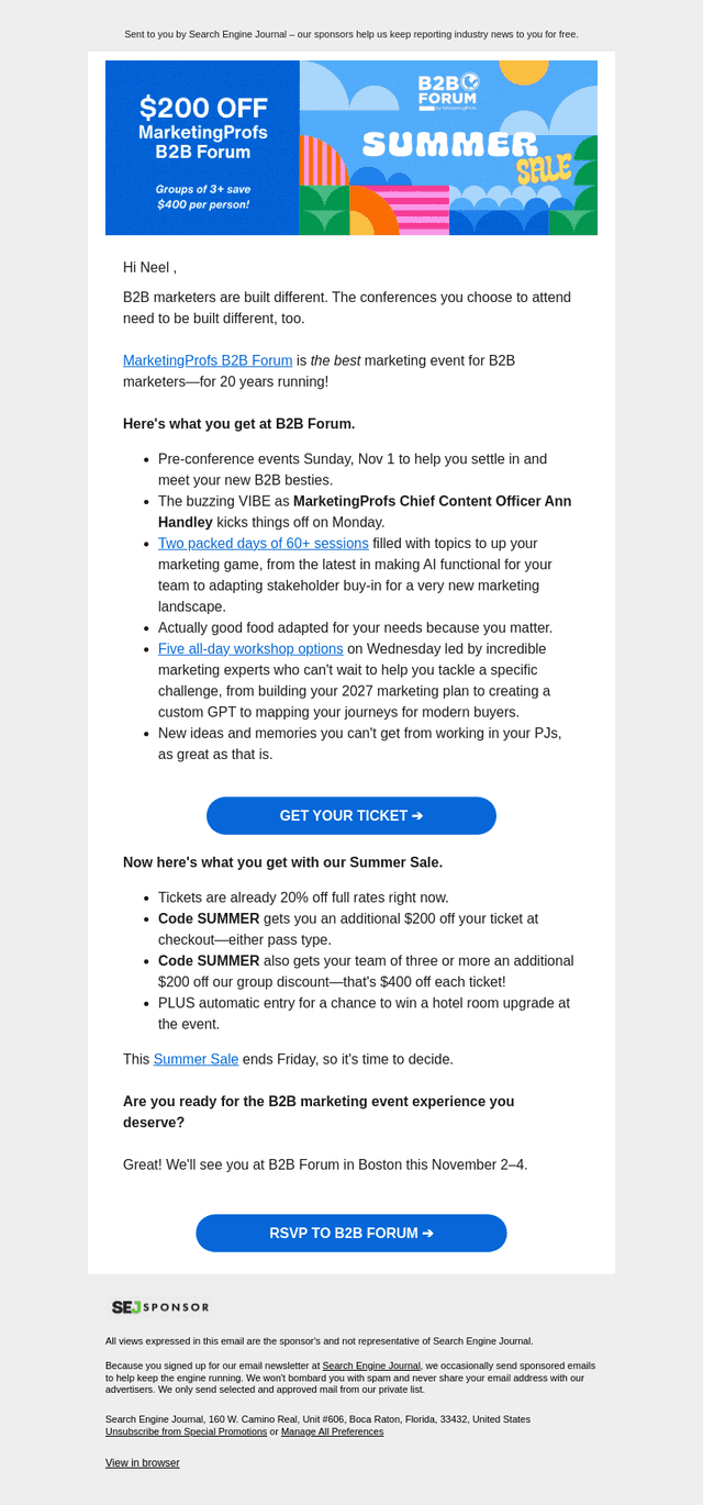 Search Engine Journal email from Mon, Jul 20, 2026
