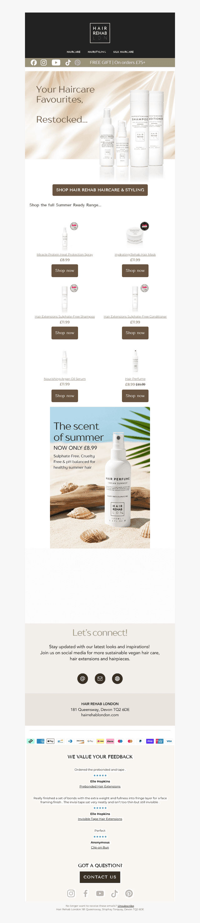 Hair Rehab London email from Mon, Jul 20, 2026
