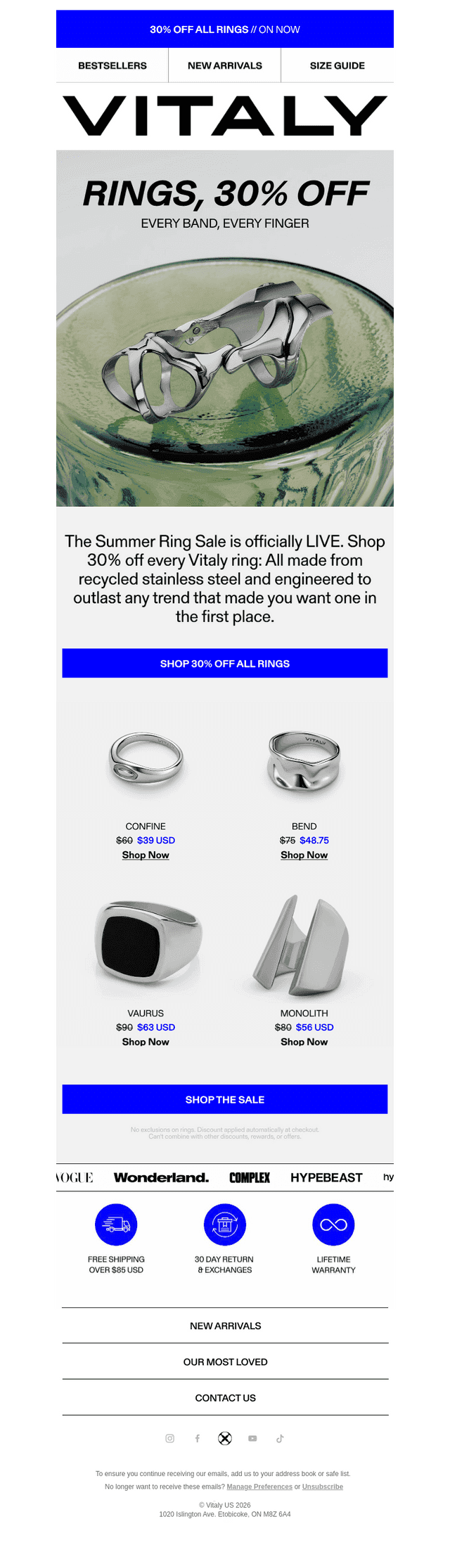 LIVE: SUMMER RING SALE