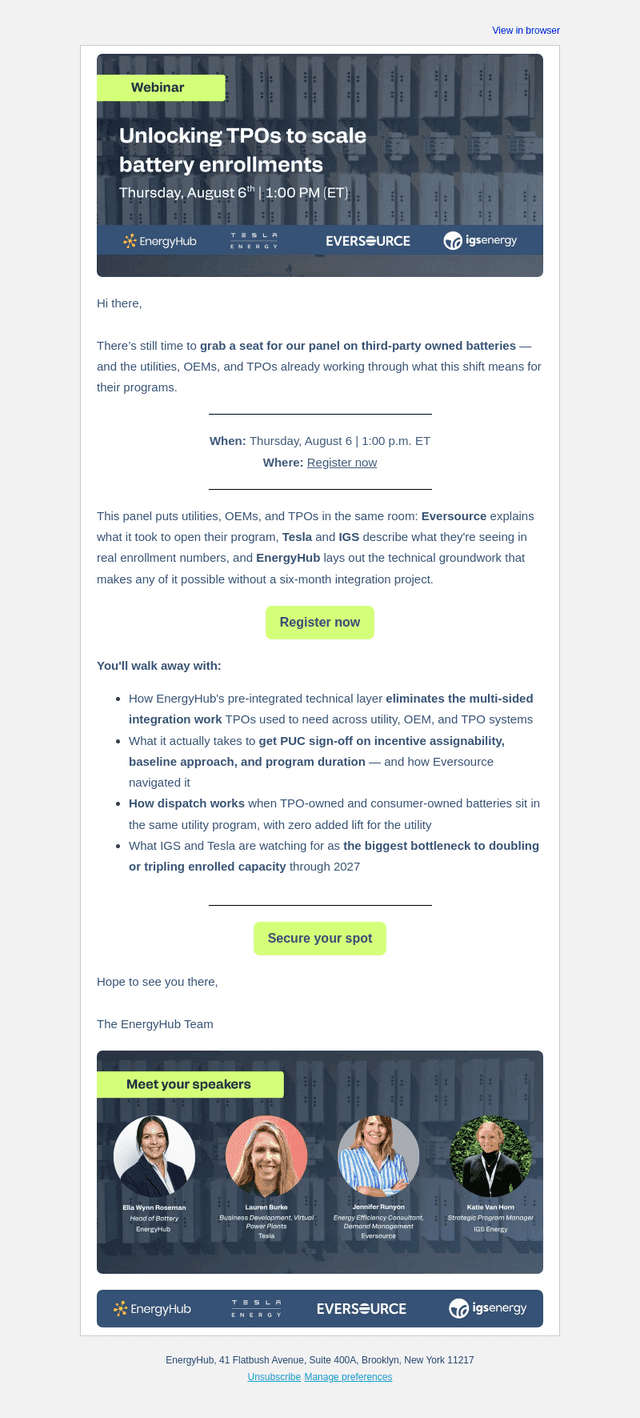 EnergyHub email from Tue, Jul 21, 2026